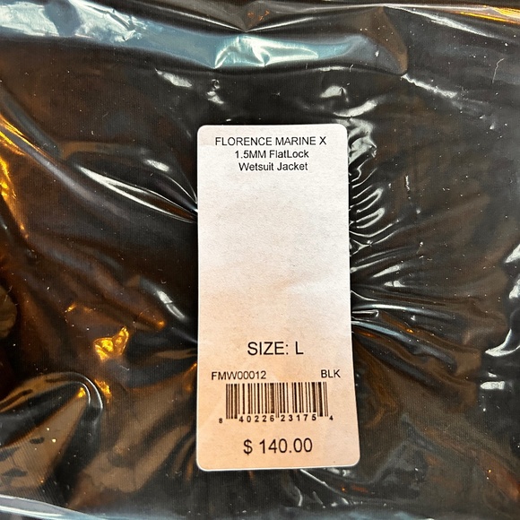 NWT Florence Marine X 1.5mm FlatLock Wetsuit Jacket - Picture 4 of 6